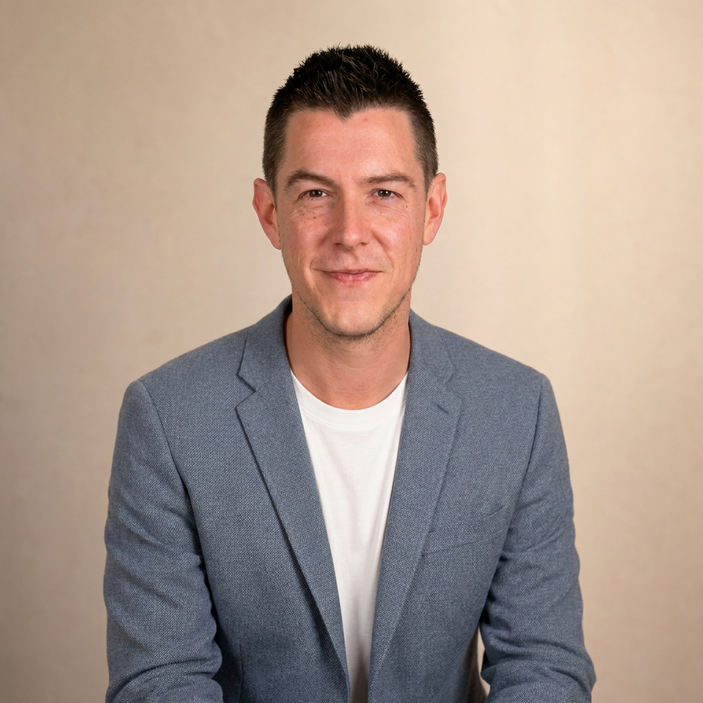 Oprichter van Fazr SEO in een professionele werkomgeving